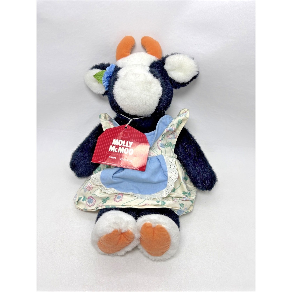 Farm Floppies Molly Mcmoo Cow 17" Plush North American Bear Co W/Tag Vtg 1985